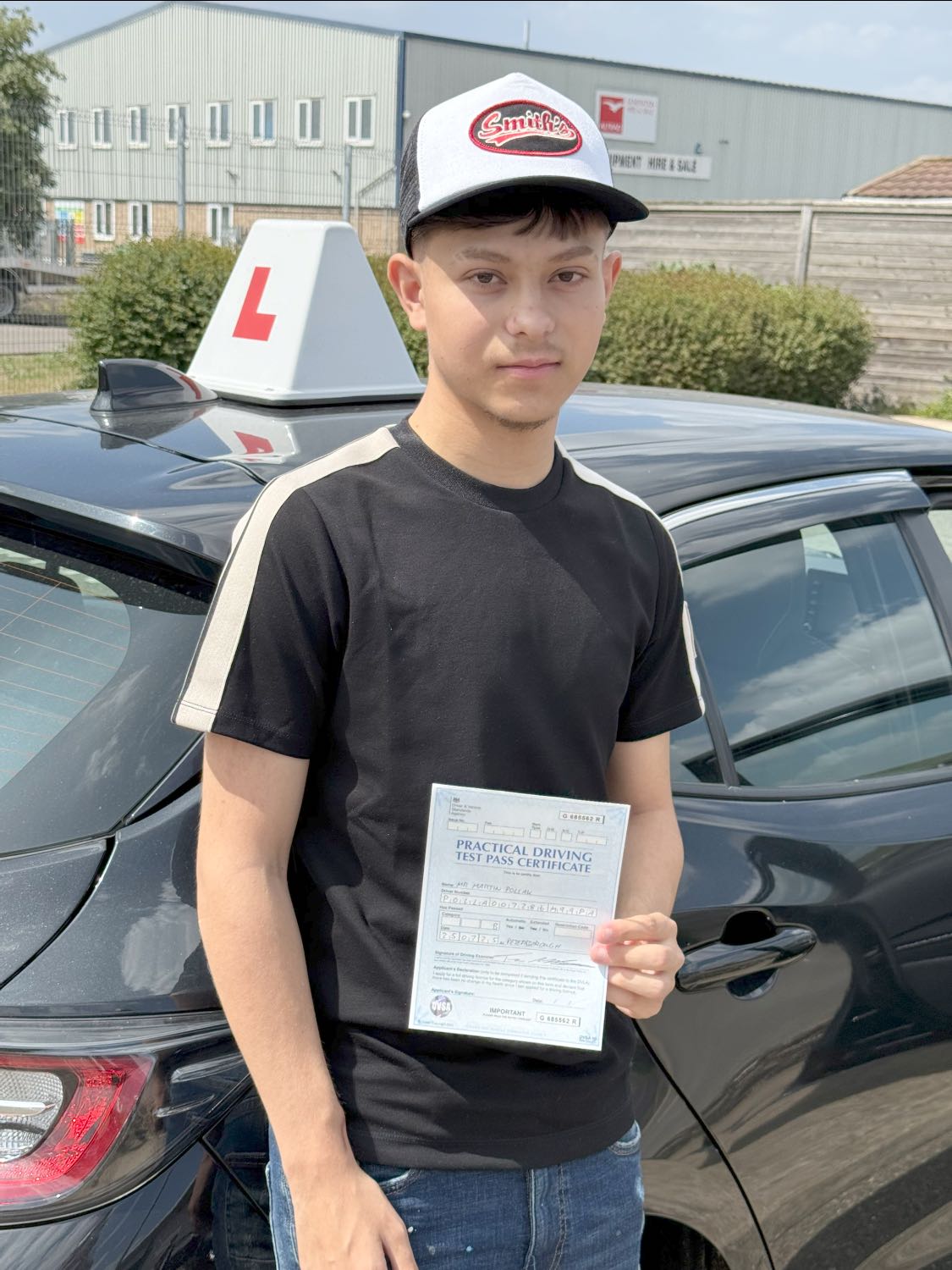 MSA Driving School pupil holding their pass certificate