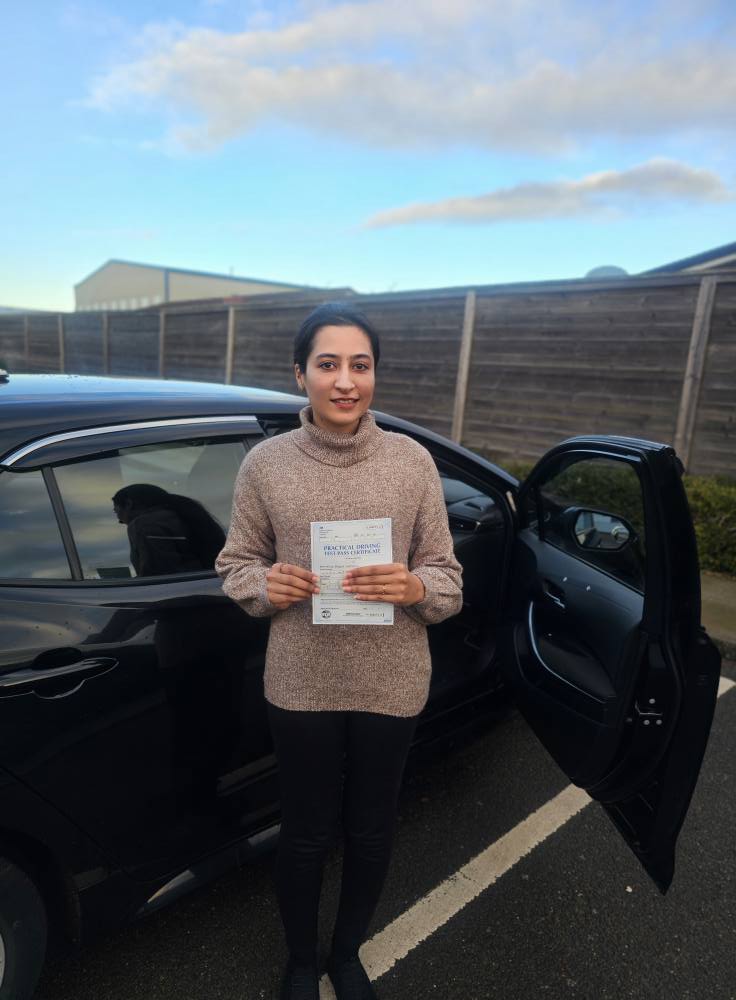 MSA Driving School pupil holding their pass certificate