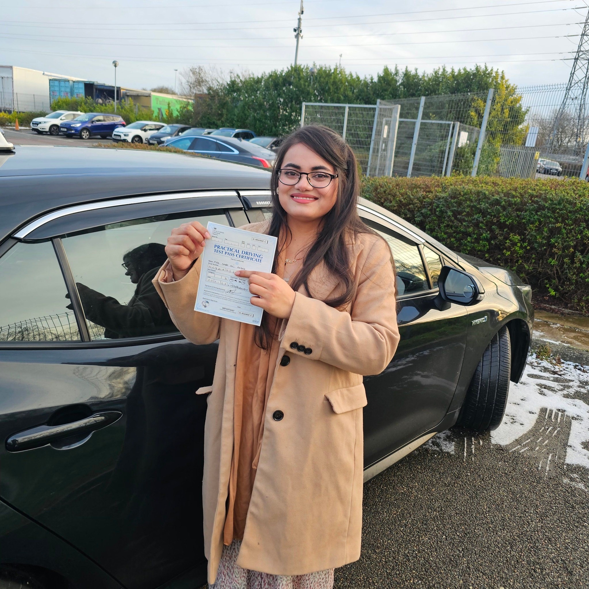 MSA Driving School pupil holding their pass certificate